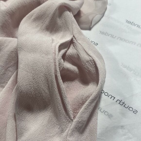 Free People Pretty Chiffon Ruffle Mini Dress Shift Pockets Sleeveless Pink 2 - Picture 10 of 14